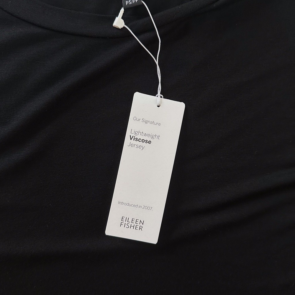 Eileen Fisher Round Neck Viscose Jersey‎ Tunic Side Slits - PS - Picture 6 of 9
